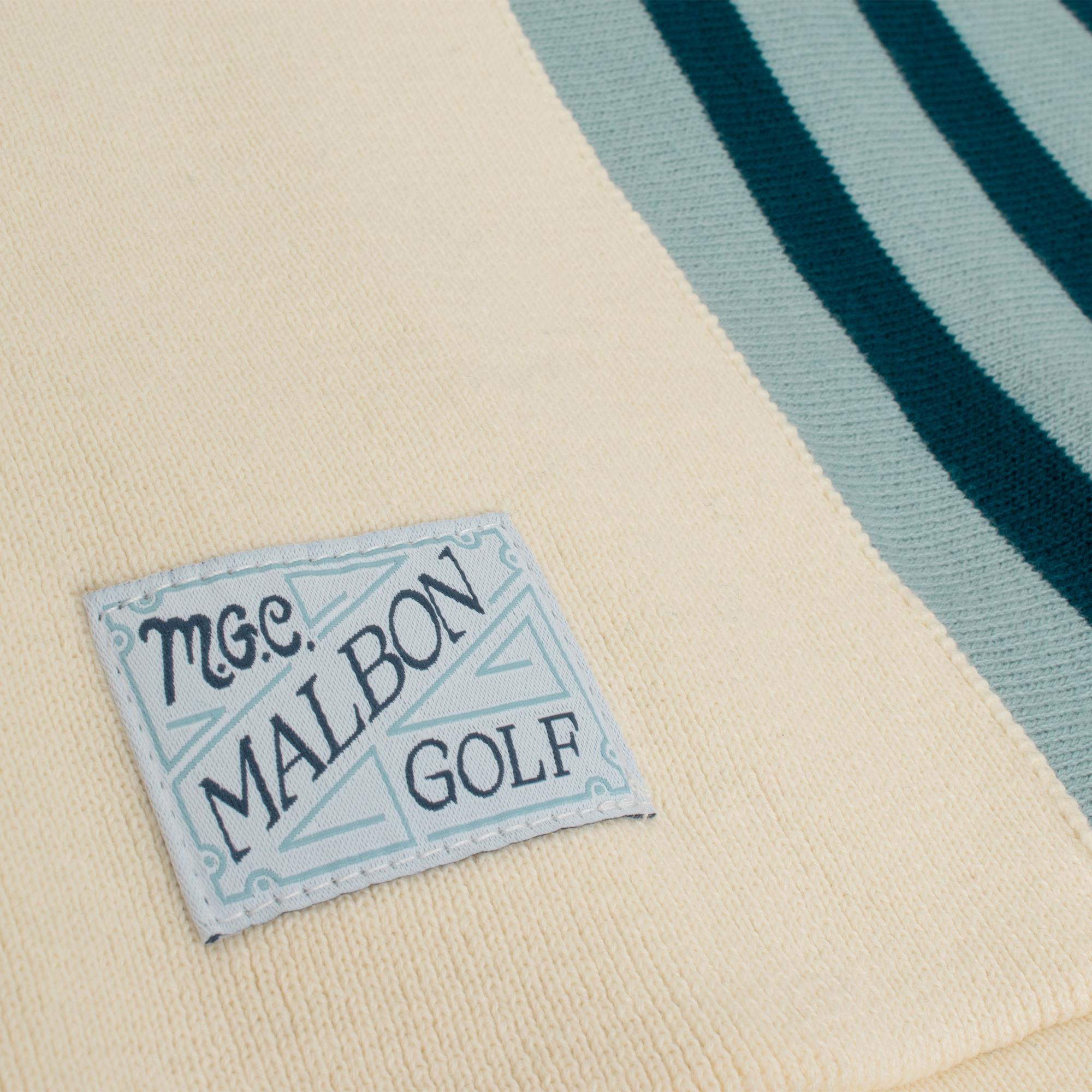 Malbon Golf Gabbiano Knit Button Up Polo Ocean